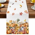 thumbnail image 2 of Autumn Flowers Rugby Pumpkin Table Runner 13x72in Non-Slip Cotton Linen Table Runners, Abstract Fall Scenery Dresser Scarves TableRunner for Dinner Kitchen Dining Wedding Party, 2 of 9
