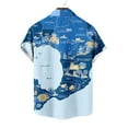 thumbnail image 4 of Mens Casual Manga Corta Botón Abajo Camisas Turndown Cuello Blusa de Impresión, Poliéster Ligero Top de la Moda para el Verano Al Aire Libre Y el Uso Diario, 4 of 6