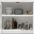 thumbnail image 4 of Dextrus 63" Buffet Cabinet with Storage & 4 Glass Doors, White, 4 of 9