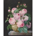thumbnail image 3 of Pierre Joseph Redouté 20x24 Black Modern Framed Museum Art Print Titled - Pink Roses in a Vase (1838), 3 of 5