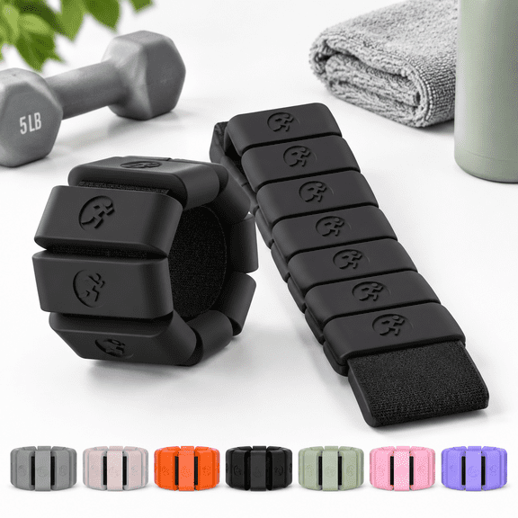 Black 1.5LB Per Pair Wearable Ankle Weights for Home Gym and Fitness Workouts