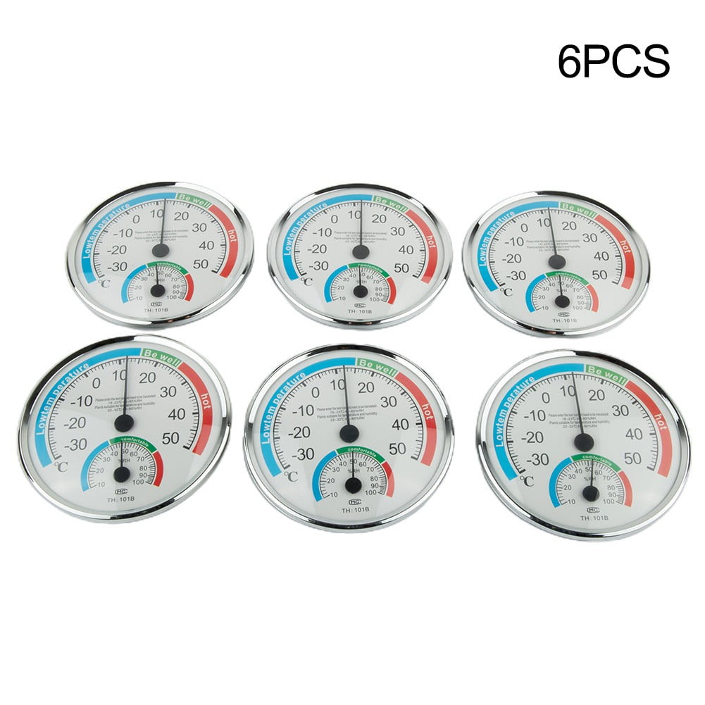 1/2/4/6pcs ThermometerHygrometer Thermo Analogue Humidity Stand White Wireless Indoor Room Climate Control Measurement Meter