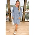 thumbnail image 5 of Women's Beau Blue High Waist Loose Fit Denim Mini Dress, 5 of 7