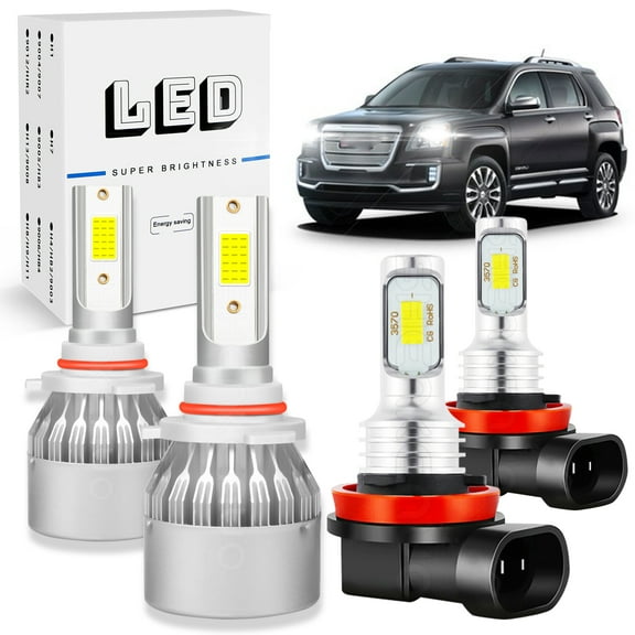 BMZONCC for GMC Terrain 2010-2015 LED Headlights 9005 LED High Beam  H11 Low Beam Pack of 4