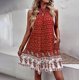 thumbnail image 2 of Vestido casual con cordones y cuello halter sin mangas con cuello redondo y estampado de moda de verano para mujer Fridja  hj2499, 2 of 9