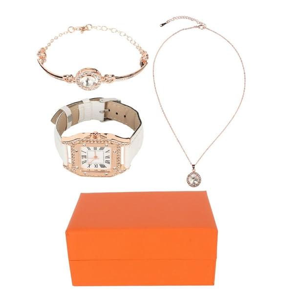 Conjunto de Reloj de Pulsera NikouMX 3 Pulseras de Cuarzo con Purpurina