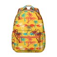 thumbnail image 1 of Boho Tropical Backpack Hawaiian Print Jungle Floral School Bag Vibrant Exotic Summer Backpack for Students, 1 of 6