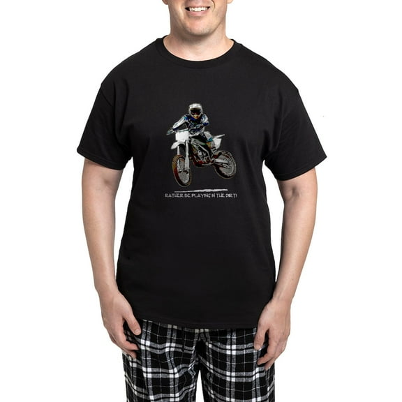 CafePress - Rather Be Playing In The Dirt Men's Dark Pajamas - Men's Dark Loose Fit Cotton Pajama Set