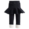 thumbnail image 1 of Legging de invierno para niñas con faldas, falda pantalón gruesa y cálida con forro polar para niños pequeños, medias de algodón para niños, negro, 1 of 7