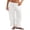 White, variant on LMLYSoH Women Bloomer Pants Drawstring Waist Eyelet Lace Cuff Cozy Harem Trousers