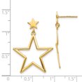 thumbnail image 2 of 14K Yellow Gold Star Dangle Post Earrings, 2 of 2