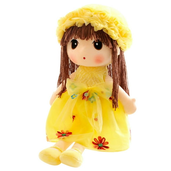 Faithtur Little Girl Cute Rag Doll Lovely Stuffed Doll Soft Plush Toys Home Decoration Birthday Gifts for Kids Girls
