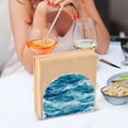 thumbnail image 3 of Yayeee Napkin Holder for Table Set of 2 Kitchen Paper Tissue Organization, Green Watercolor Ocean Waves, 3 of 8