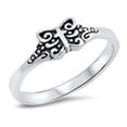 thumbnail image 1 of Oxidized Butterfly Filigree Cross Ring .925 Sterling Silver Band Jewelry Female Male Unisex Size 4, 1 of 4