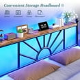 thumbnail image 6 of EnHomee King Size Metal Bed Frame with Vintage Headboard & Footboard Metal Platform Bed Frame King with LED Lights & Storage, Noise Free, Black, 6 of 7
