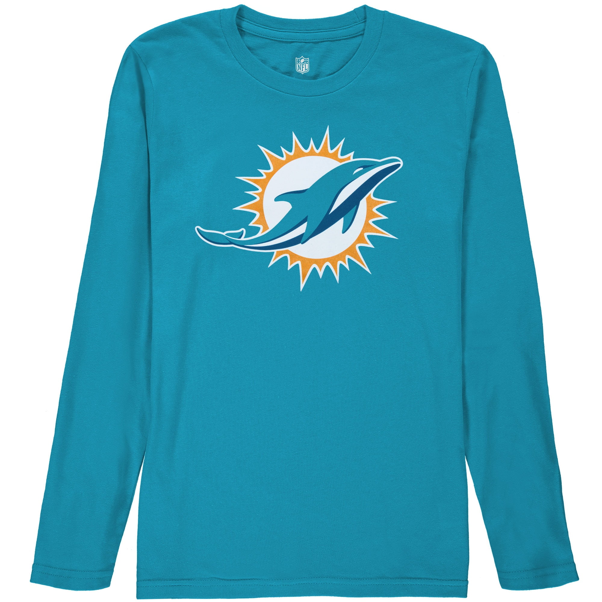 Miami Dolphins Youth Team Logo Long Sleeve TShirt Aqua