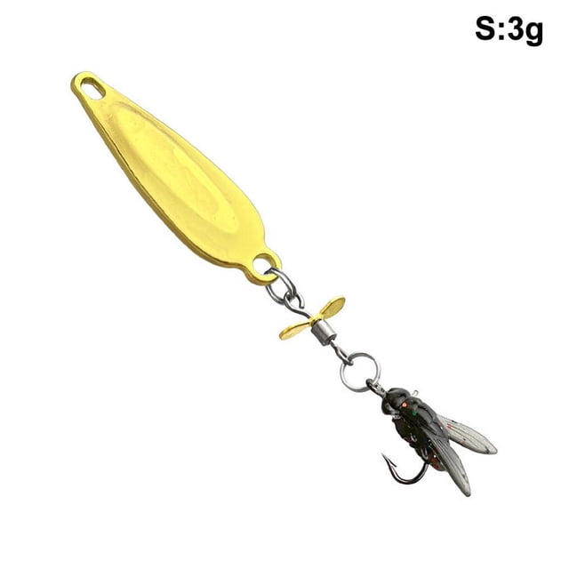 3Pcs Spinner Spoon Metal Bait Micro Fishing Lure Small Sequins Copper Long Shot Baits For Bass