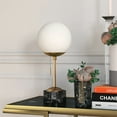 thumbnail image 2 of Henn&Hart 17.75" Art Deco Table Lamp in White Marble, 2 of 10