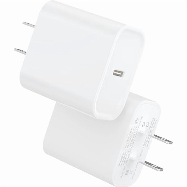 wonima44 2Pack USB C Charger Block 20W, USB-C Power Adapter - iPhone Chargers with Fast Charging Capability, Type C Wall Charger for iPhone 17/17 Air/17 Pro Max/16 Series, Galaxy, Pixel, Pad - White