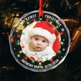 thumbnail image 4 of Baby's First Christmas Glass Ornament 2025, Customized Date & Name Newborn Ornaments Gift for Newborn New Dad Mom, Personalized PhoTo Baby 1st Xmas Glass Ornament, Picture Baby 1st Xmas Ornaments, 4 of 6