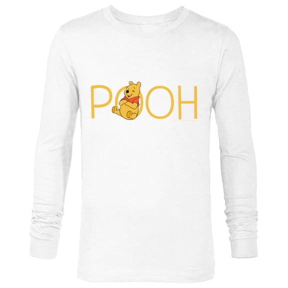 Disney Winnie the Pooh Classic Lettering - Long Sleeve T-Shirt for Men - Customized-White