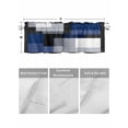 thumbnail image 4 of Valances for Windows Blue Black Rod Pocket Cafe Window Treatments Valance Curtains for Kitchen Bathroom Laundry Basement Windows 42"x18", 4 of 9