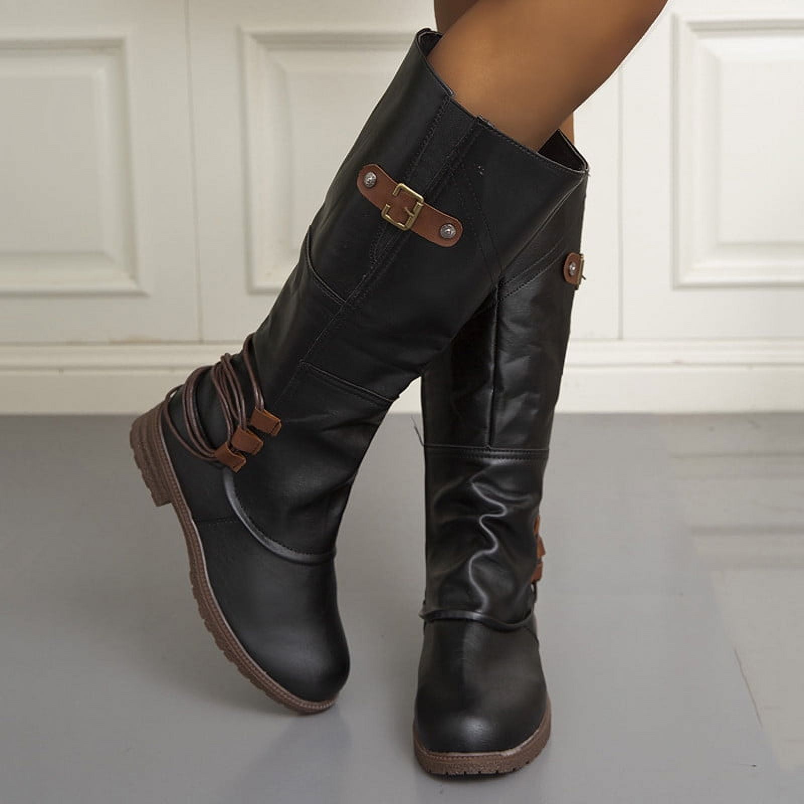 Waterproof Fashion Heel Side Zipper Boots High Color Boots Women's Boots Rain Boots Women Boots for Women Warm on Womens Cutout Booties And Boots Boot for Women Dress Boots for Women with