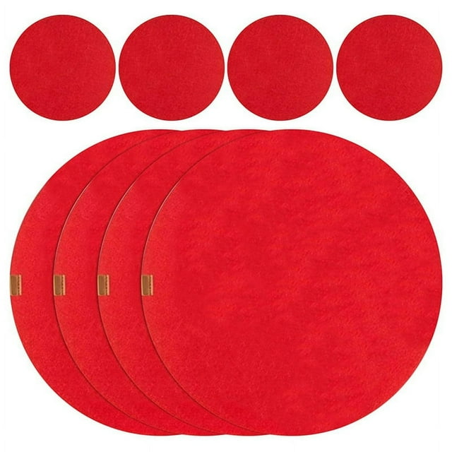 8Pcs Felt Placemats And Coasters Table Mats Heat Resistant Table Mats For Kitchen Dining Table Home Restaurant