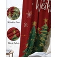 thumbnail image 6 of Red Christmas Black Out Curtains 63 Inch Long, Room Darkening Draperies Curtains Panels, Xmas Tree Snowflake Winter Farmhouse Thermal Insulated Curtain for Bedroom Living Room 52"x63" 2 Panels, 6 of 8