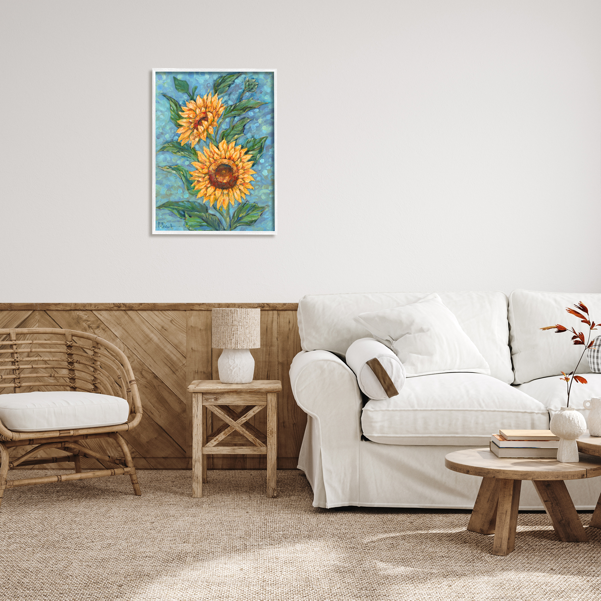 Stupell Industries Modern Brush Stroke Florals Botanical & Floral Painting White Framed Art Print Wall Art, 24 x 30