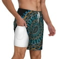 thumbnail image 3 of Balery Mandala Mens Swim Trunks Swim Shorts for Men Quick Dry Inseam Beach Shorts with Compression Liner Pocket-XX-Large, 3 of 9