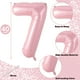 thumbnail image 2 of Globo Lingqiang con el número 17, lámina rosa claro, 40 cm, para 17, 2 of 8
