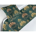 thumbnail image 3 of Art Deco Bed Runner Set, Shell Shapes and Curlicue Vintage Ornaments on Forest Green Background, Decorative Bedding Scarf & a Pillow Sham for Hotels Homes, Twin, Salmon Earth Yellow, by Ambesonne, 3 of 3