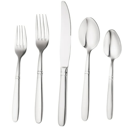 Grande Baroque Sterling Flatware - Bruntmor, CRUX Sterling Quality Silverware Royal 20 Piece Flatware Cutlery Set, 18/10 Stainless Steel, Service for 4 100% Rust Proof