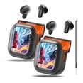 thumbnail image 1 of Combo 2 Audífonos HTC NE20 Bluetooth con Pantalla en Estuche Traducción en Tiempo Real Negro, 1 of 5