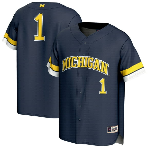 Unisex-GameDay Greats  Navy Michigan Wolverines Pick-A-Player Baseball Fashion Jersey