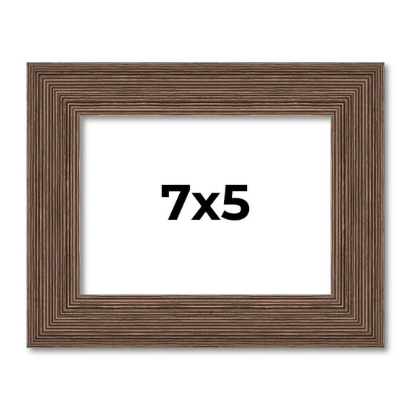 7x5 Frame Brown Distressed Barnwood Picture Frame | Complete Rustic Farmhouse Photo Frame Includes