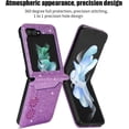 thumbnail image 4 of for Samsung Galaxy Z Flip 5 Case with Card Holder for Women, Bling Glitter Premium Leather Wallet Phone Case Protective Cover for Samsung Galaxy Z Flip5 5G XKK Purple, 4 of 17