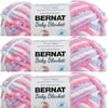 Spinrite Bernat Baby Blanket Yarn-Pink & Blue Ombre, 1 Pack of 3 Piece