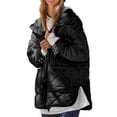 thumbnail image 2 of Winter Women Long Sleeve Zipper Quilted Coat Casual Loose Lightweight Hooded Puffer Jacket with Pocket, 2 of 5