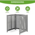 thumbnail image 4 of Wood Outdoor Air Conditioner Fence Screen, 3-Panel Outside Wood Privacy Fence, 32" W x 38" H,Grey, 4 of 8