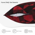 thumbnail image 5 of Velvet Rimmed Pillowcase Is Not Easy To Open Line Deformation Invisible Zipper Opening And Closing Only Pillowcase Does Not Contain Pillow Core Darkred Geometric Patterns_1 20"X20", 5 of 8