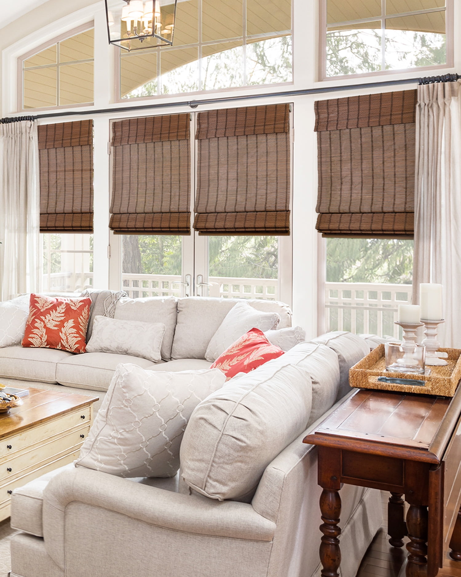 Chicology 23"W x 64"H Bear Cordless Bamboo Window Shades, Light Filtering, Safe for Kids & Pets