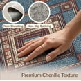 thumbnail image 6 of ODIKA Front Symmetrical Door Motif Dusty Vintage Bedside Beige Ru Skid Stain Resistant Flatwoven for Entryway, Kitchen, Mudroom, 6 of 7