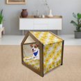 thumbnail image 3 of Vintage Pet House, Romantic Flower Garden Art Concept Yellow Tone Curly Petals on Cream Background, Outdoor & Indoor Portable Dog Kennel with Pillow and Cover, 5 Sizes, Multicolor, by Ambesonne, 3 of 5