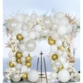 thumbnail image 6 of Pearl White Double Stuffed Balloon Arch Kit - Ivory, Cream & Champagne Gold Latex Balloons for Wedding, Bridal Shower, Birthday, Gender Reveal, Boho Party Garland Decor (98 Pcs), 6 of 6