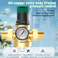 thumbnail image 2 of Pressure Regulator Water 3/4 Inch, Water Pressure Regulator with Water Pressure Gauge and Mesh Filter, 2 of 6