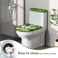 thumbnail image 5 of HELLHERO Elephant Clover Polyester Toilet Lid Seat Cover Set Toilet Dust Cover Set Universal Stretch Elastic Bottom Washable and Reusable Adjustable for U-Shaped, 5 of 8