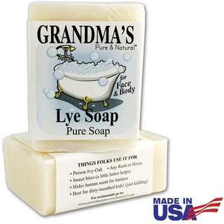 Grandma's Lye Soap Pure & Natural 6oz Bar Unscented ( 2 pack )