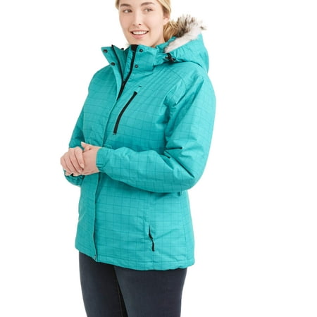 Iceburg Women's Plus Insulated Ski Jacket With Removable Hood